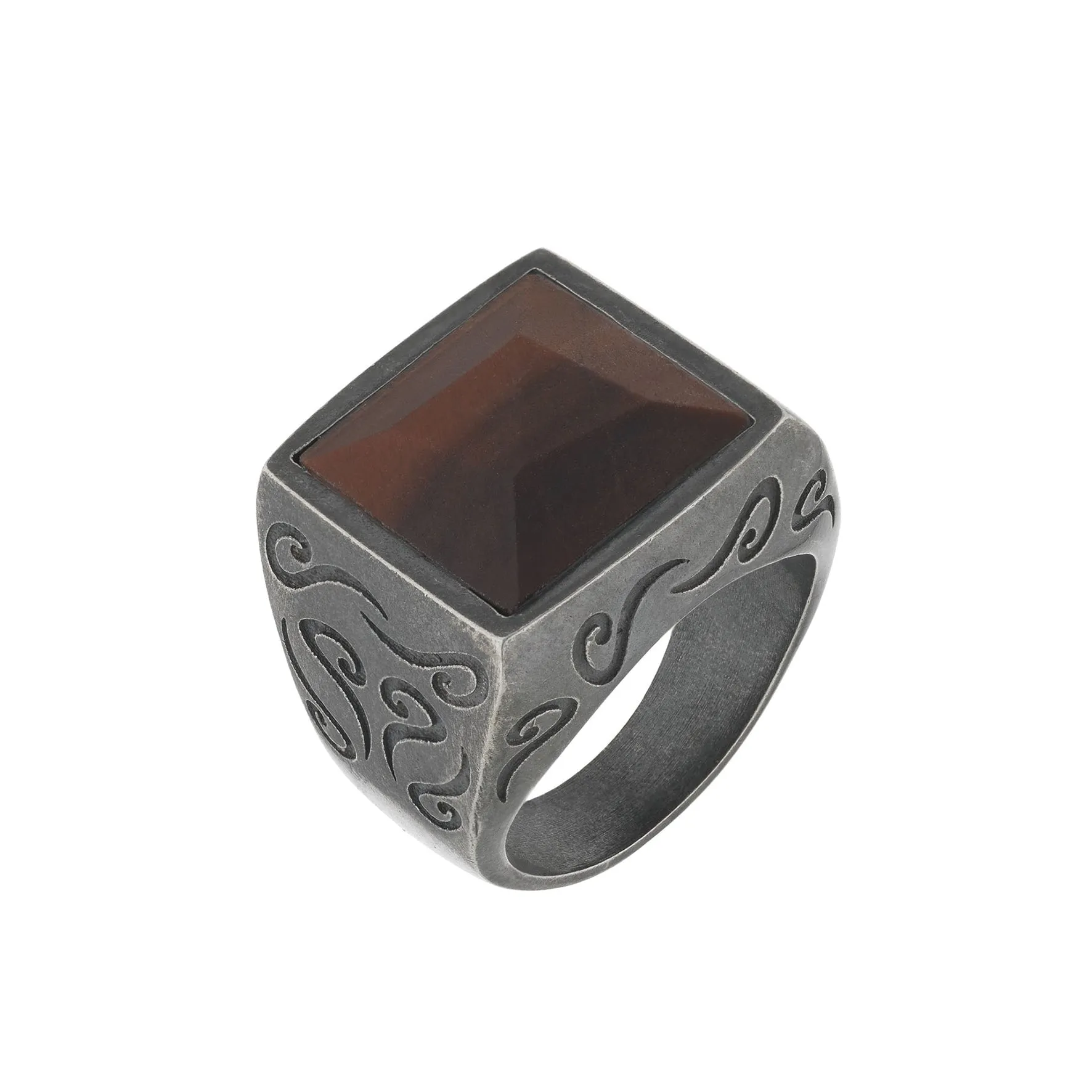ARA Square Gemstone Ring with Red Tiger Eye sold by Marco Dal Maso