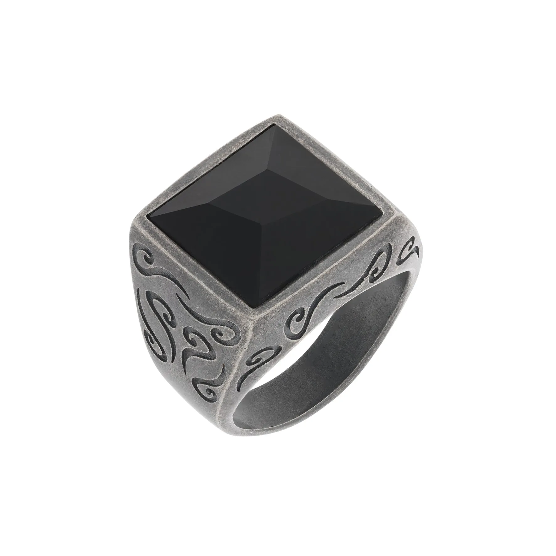 ARA Square Gemstone Ring with Matte Onyx sold by Marco Dal Maso