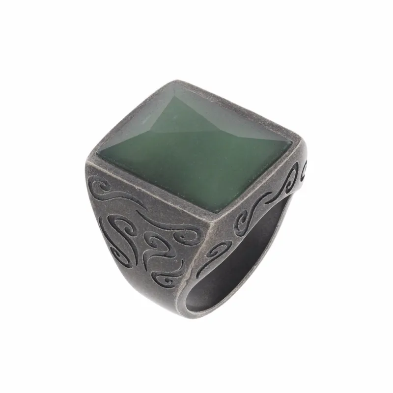 ARA Rectangular Gemstone Ring with Green Aventurine sold by Marco Dal Maso