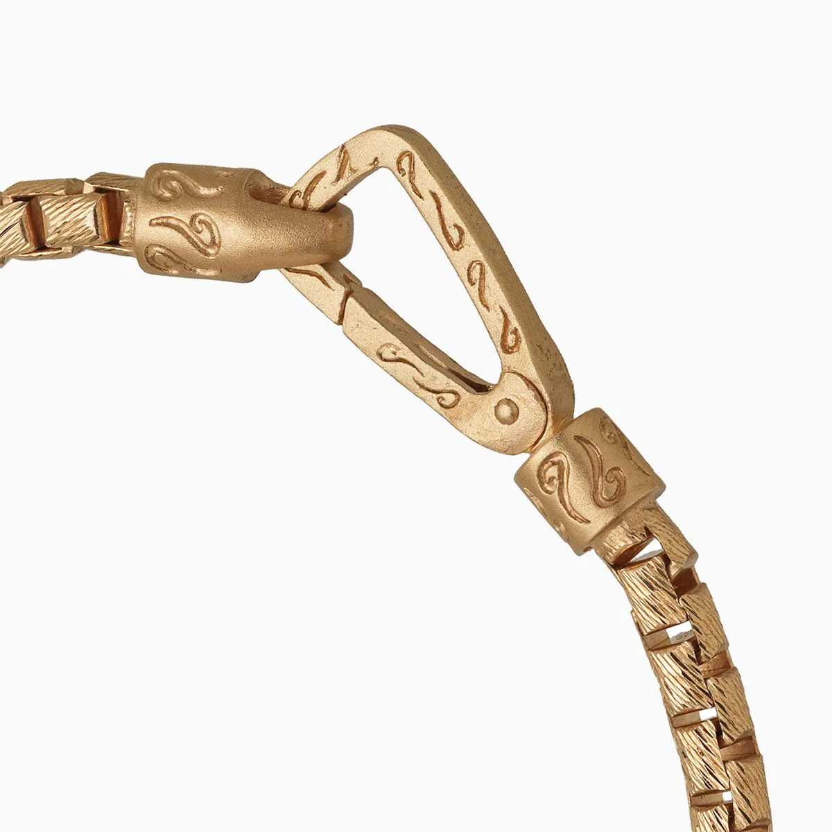 ULYSSES Carved Tubular 18K Yellow Gold Vermeil Bracelet with Matte Chain and Polished Clasp sold by Marco Dal Maso product image thumbnail 2
