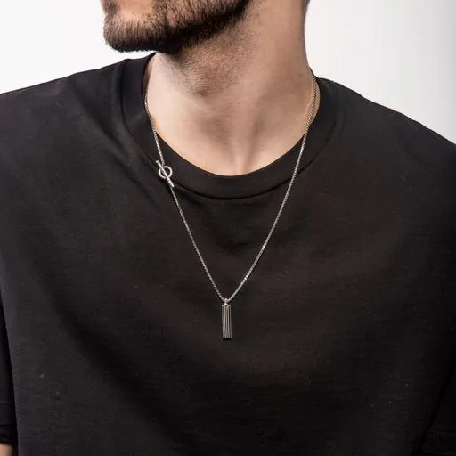 ACIES Polished Silver Pendant with Black Enamel sold by Marco Dal Maso product image thumbnail 2