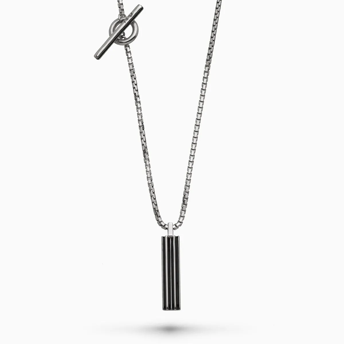 ACIES Polished Silver Pendant with Black Enamel sold by Marco Dal Maso