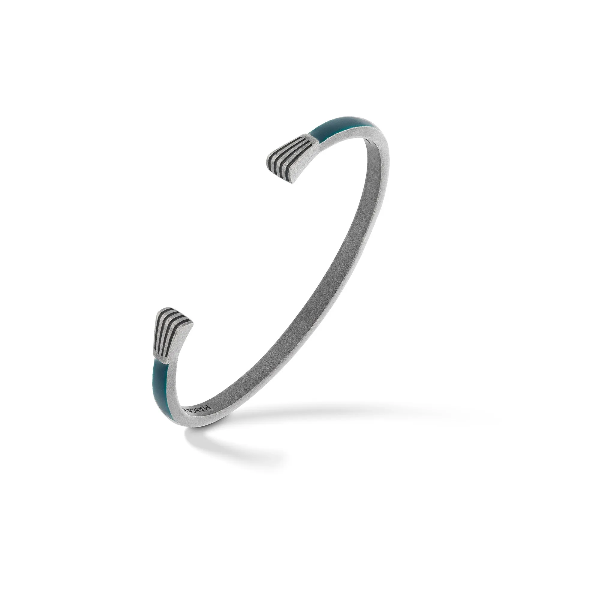 ELAN Oxidized Silver Cuff with Green Enamel sold by Marco Dal Maso product image thumbnail 3