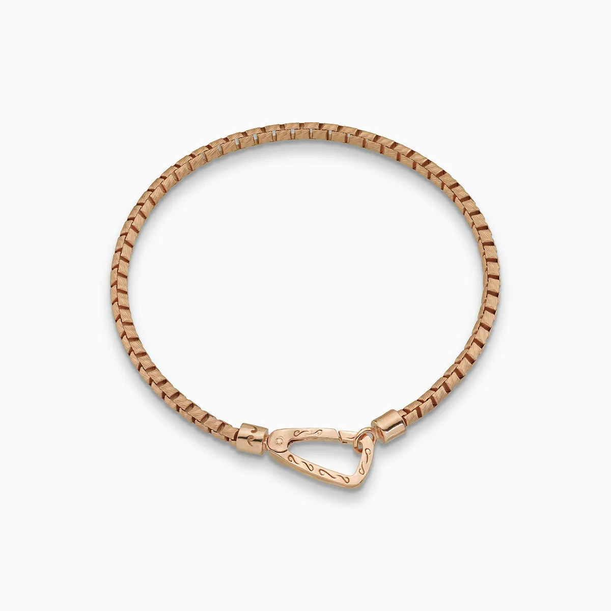 ULYSSES Carved Mini Tubular 18K Rose Gold Vermeil Bracelet with Matte Chain and Polished Clasp sold by Marco Dal Maso