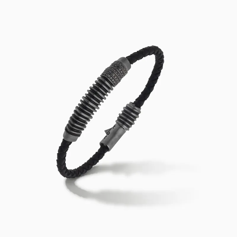 ACIES Triple Black Matte Silver Bracelet with Black Diamonds and Black Enamel sold by Marco Dal Maso