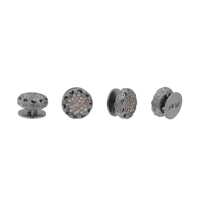 Warrior Centre Diamond Circle Tuxedo Studs made by Marco Dal Maso