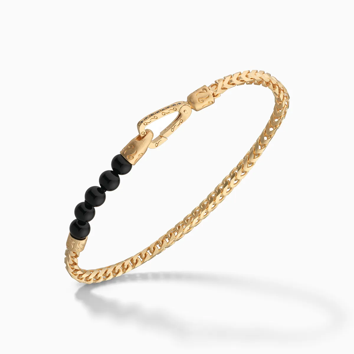 ULYSSES 18K Vermeil Beaded Onyx Single Chain Bracelet sold by Marco Dal Maso