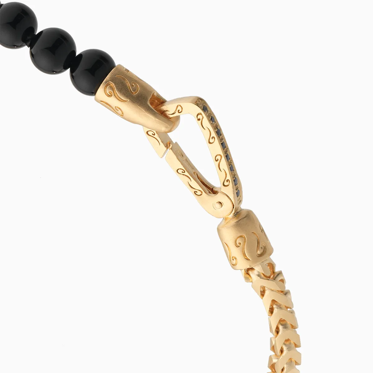 ULYSSES 18K Vermeil Beaded Onyx Single Chain Bracelet sold by Marco Dal Maso product image thumbnail 4