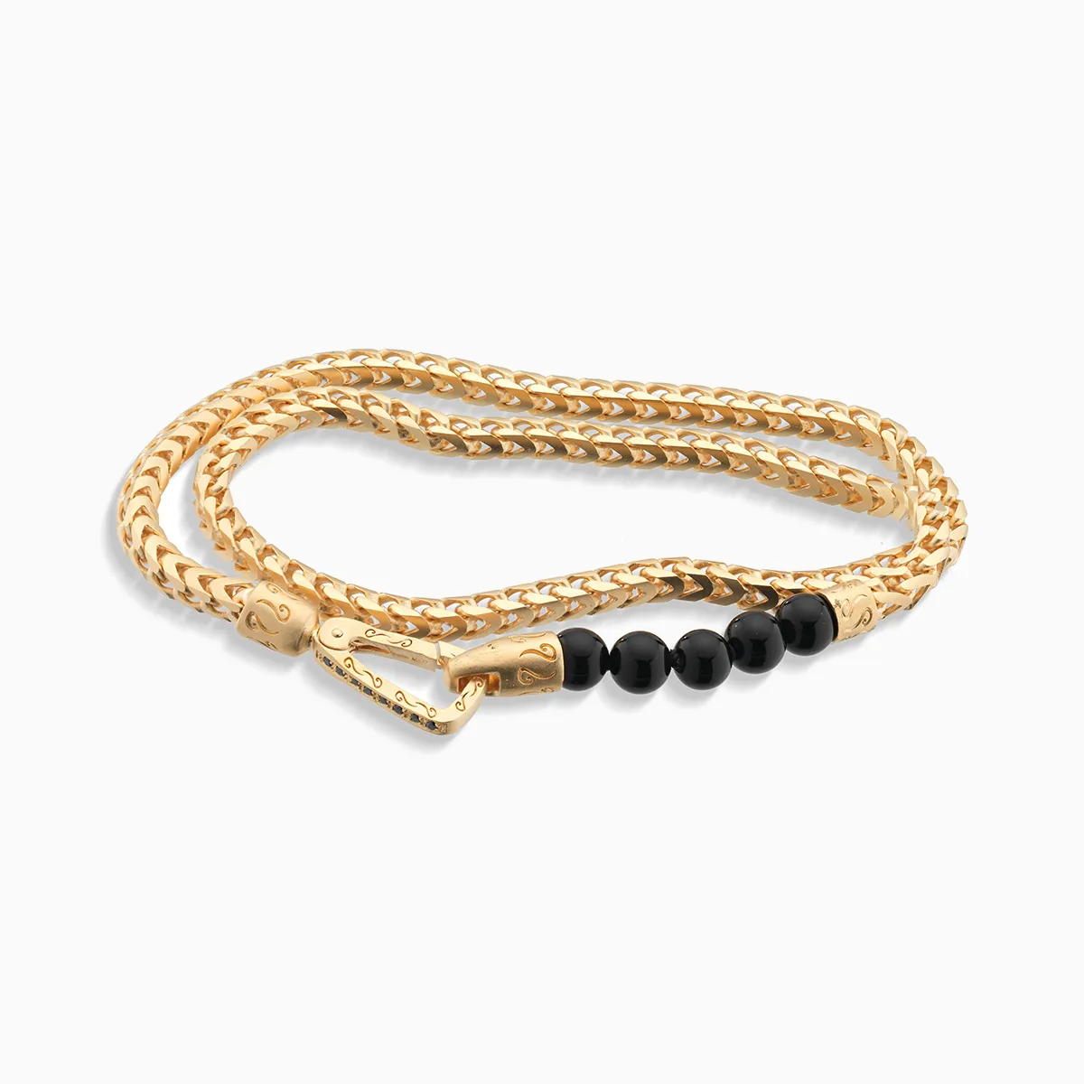 ULYSSES 18K Vermeil Beaded Onyx Double Chain Bracelet sold by Marco Dal Maso product image thumbnail 2