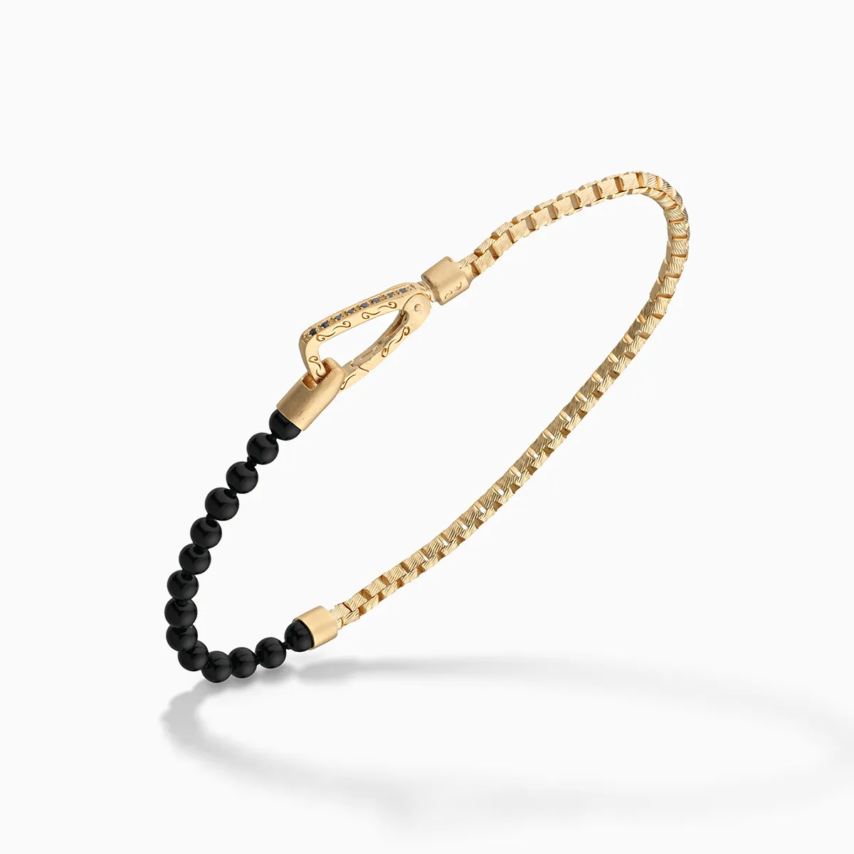 ULYSSES 18K Vermeil Mini Beaded Onyx Single Chain Bracelet sold by Marco Dal Maso