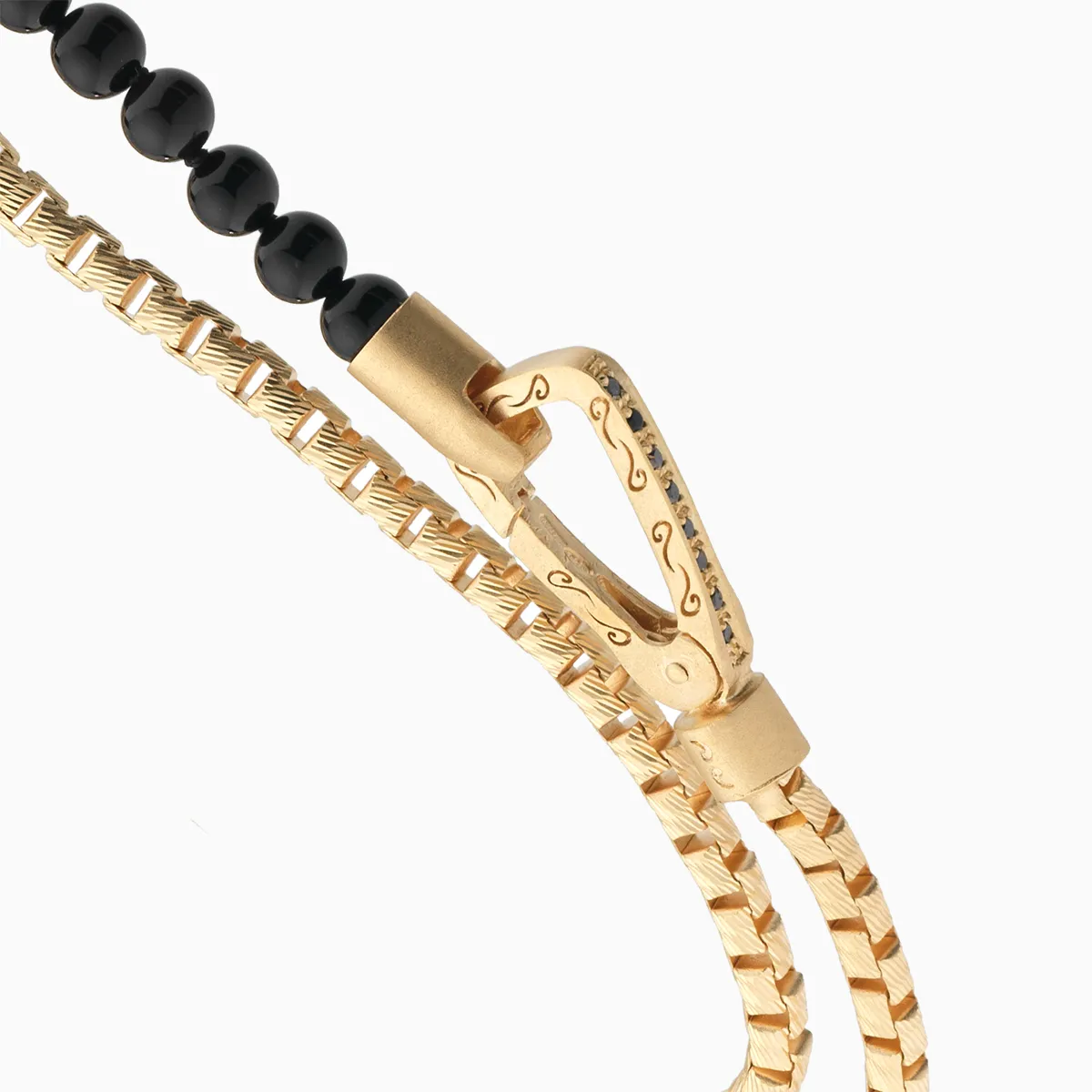 ULYSSES 18K Vermeil Mini Onyx Beads Double Chain Bracelet sold by Marco Dal Maso product image thumbnail 5