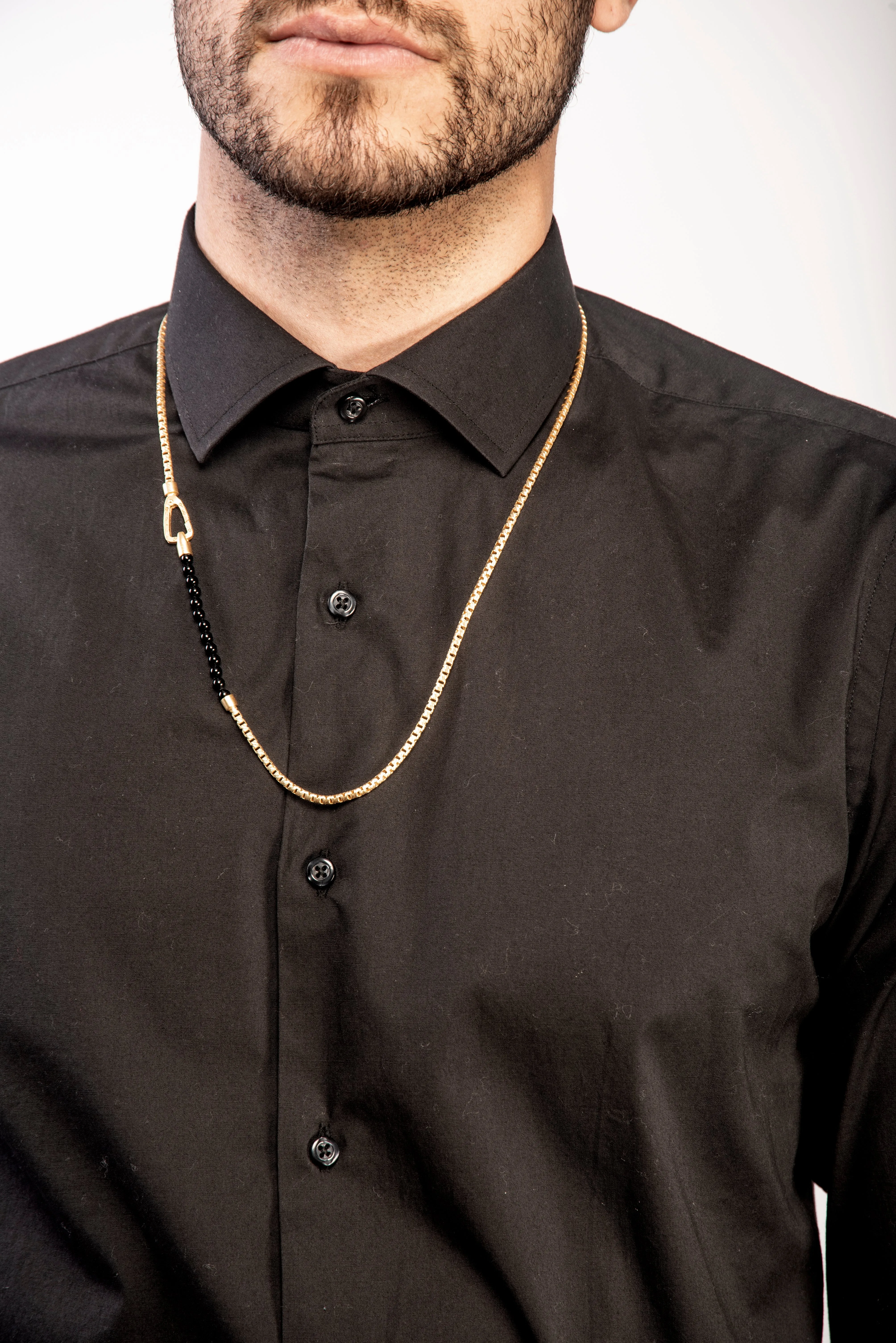 ULYSSES 18K Vermeil Mini Onyx Beads Chain Necklace sold by Marco Dal Maso product image thumbnail 2