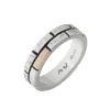 MURALES 18K Rose Gold and Polished Silver Ring with Black Enamel sold by Marco Dal Maso