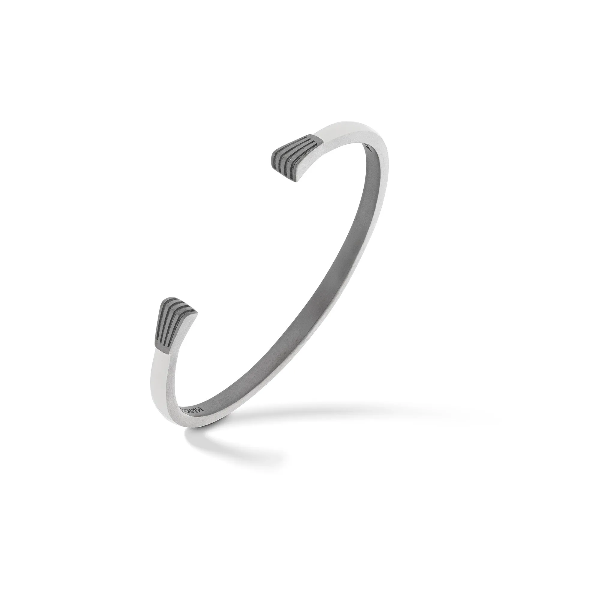 ELAN Matte Black Silver Cuff with Ivory Enamel sold by Marco Dal Maso product image thumbnail 2