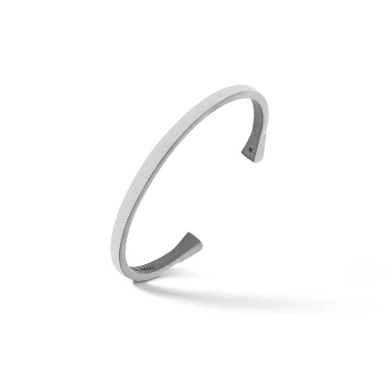 ELAN Matte Black Silver Cuff with Ivory Enamel sold by Marco Dal Maso