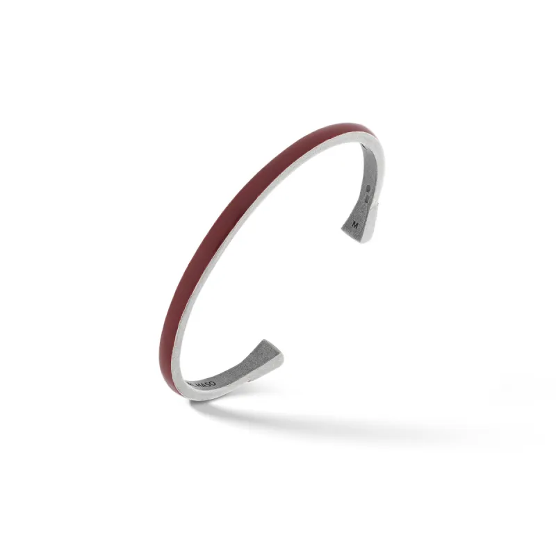 ELAN Oxidized Silver Cuff with Red Enamel sold by Marco Dal Maso