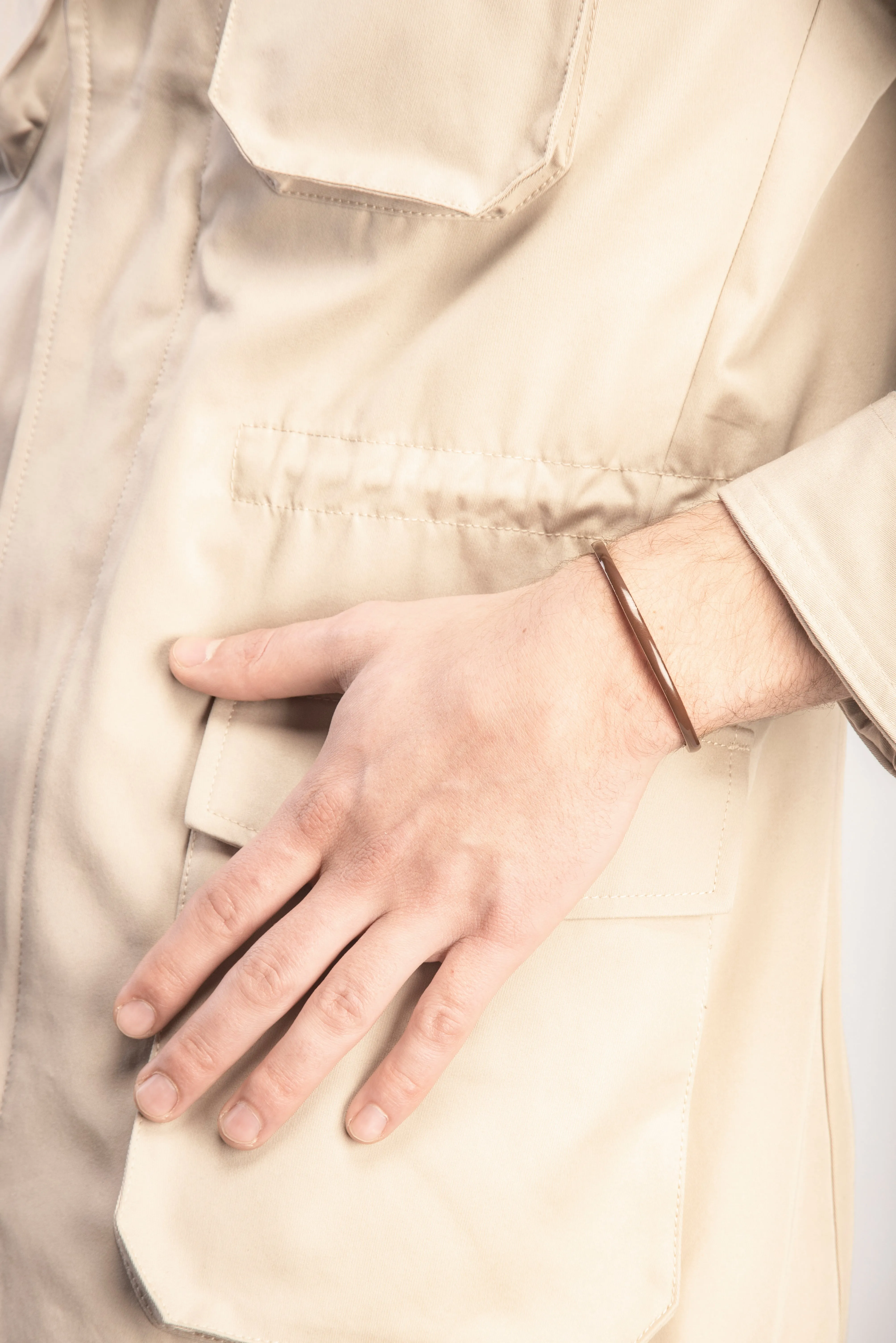 ELAN Oxidized Silver Cuff with Brown Enamel sold by Marco Dal Maso product image thumbnail 2