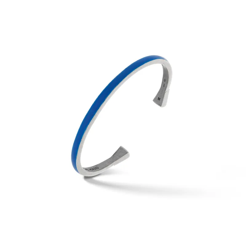 ELAN Oxidized Silver Cuff with Blue Enamel sold by Marco Dal Maso