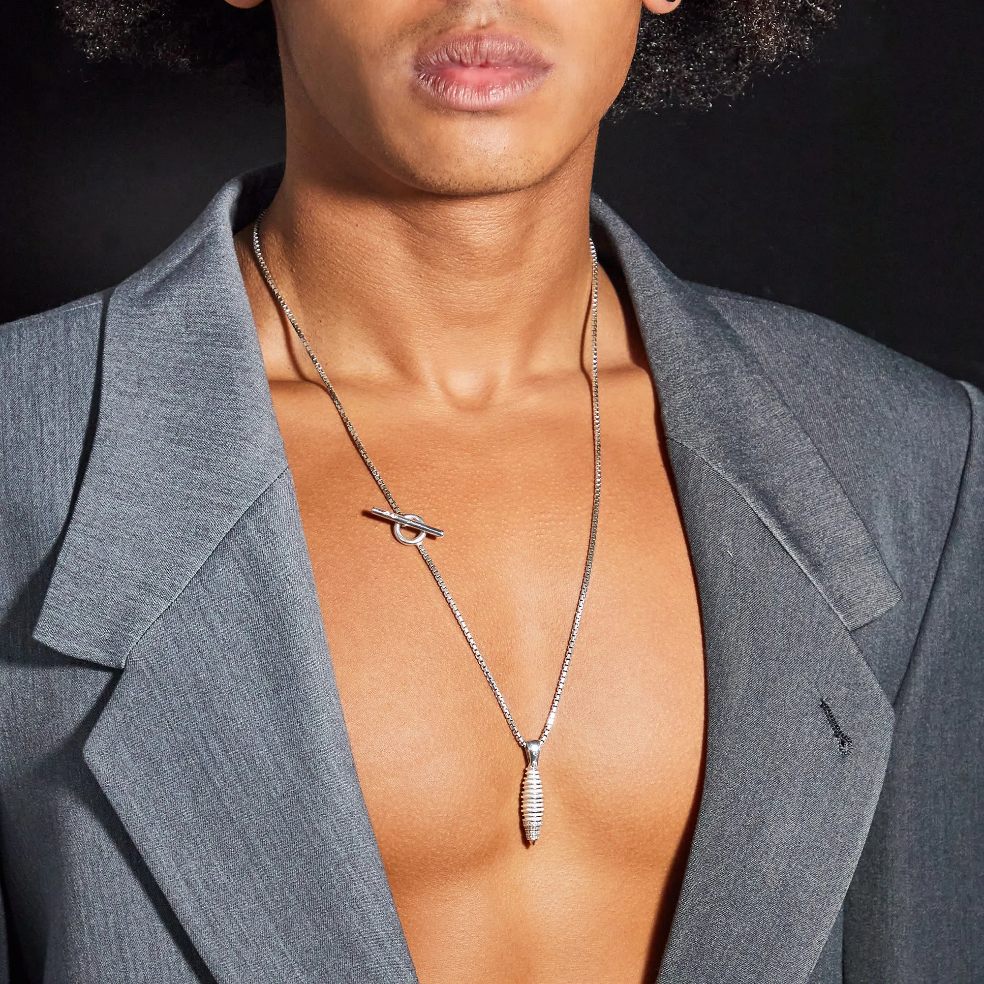 ACIES Triple White Cocoon Pendant with White Diamonds and Ivory Enamel sold by Marco Dal Maso product image thumbnail 2