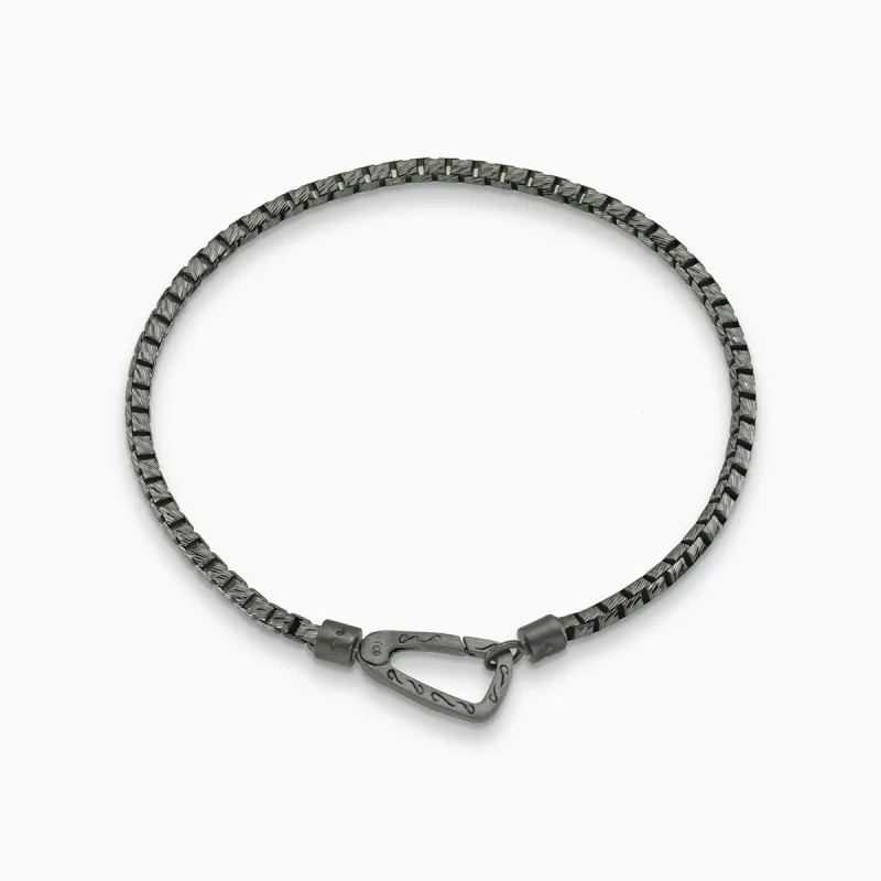 ULYSSES Carved Mini Tubular Bracelet with Burnished Silver sold by Marco Dal Maso