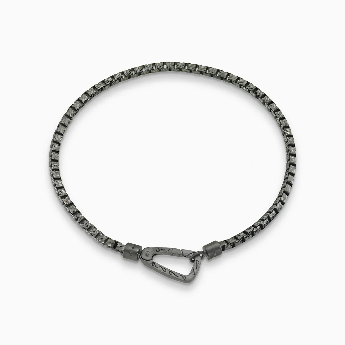 ULYSSES Carved Mini Tubular Bracelet with Burnished Silver sold by Marco Dal Maso