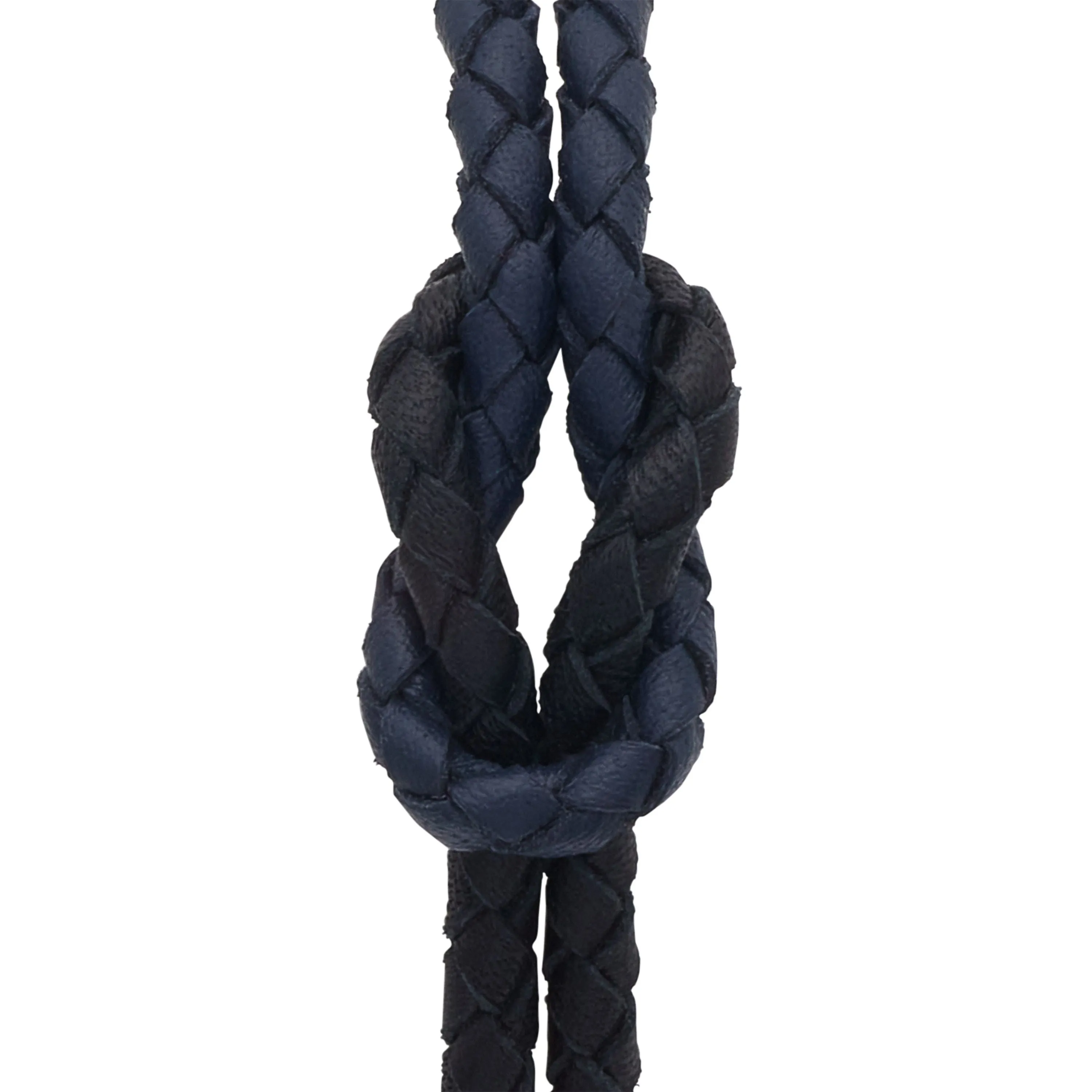 LASH Reef Knot Blue/Black Woven Leather and Oxidized Silver Bracelet sold by Marco Dal Maso product image thumbnail 4