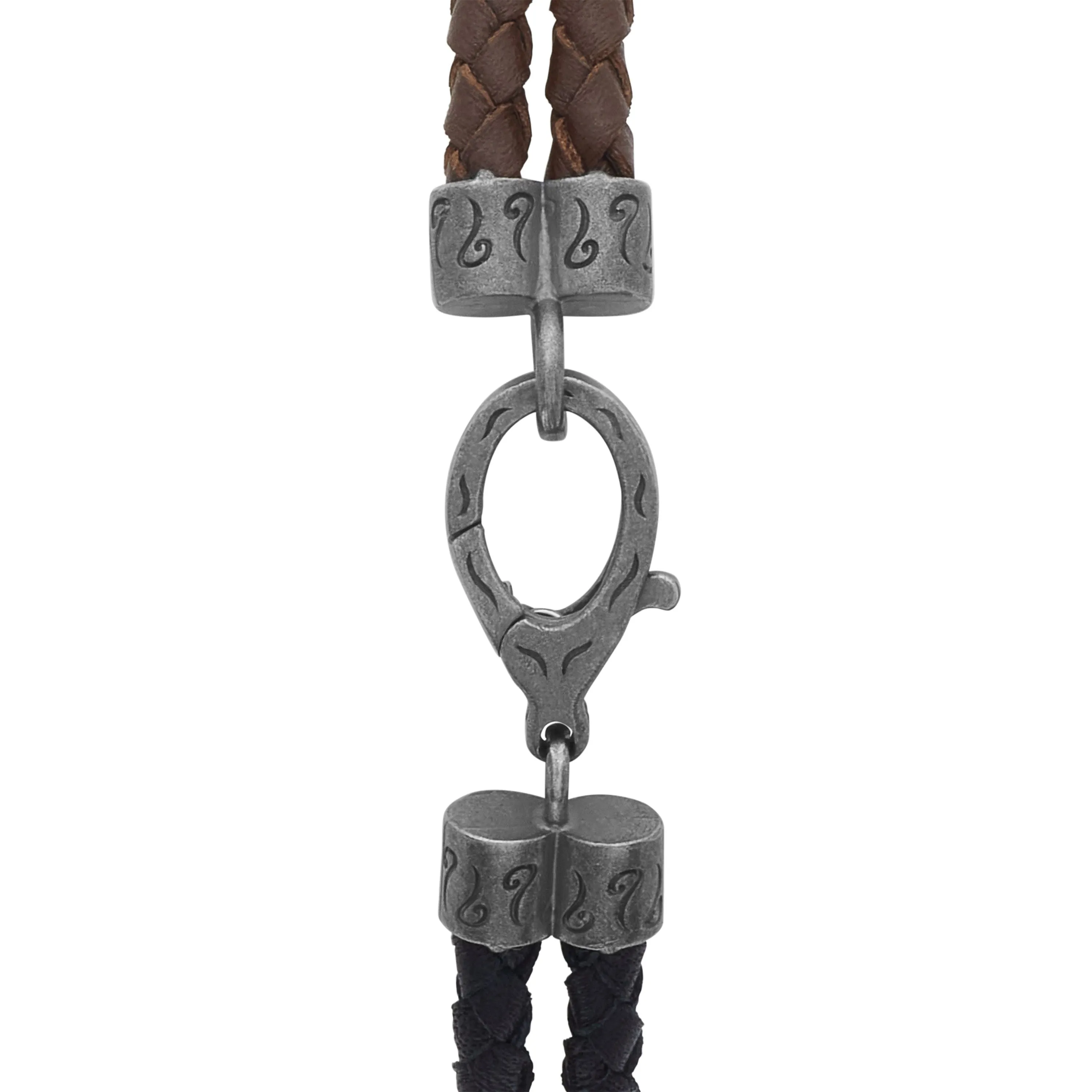 LASH Reef Knot Brown/Black Woven Leather and Oxidized Silver Bracelet sold by Marco Dal Maso product image thumbnail 5