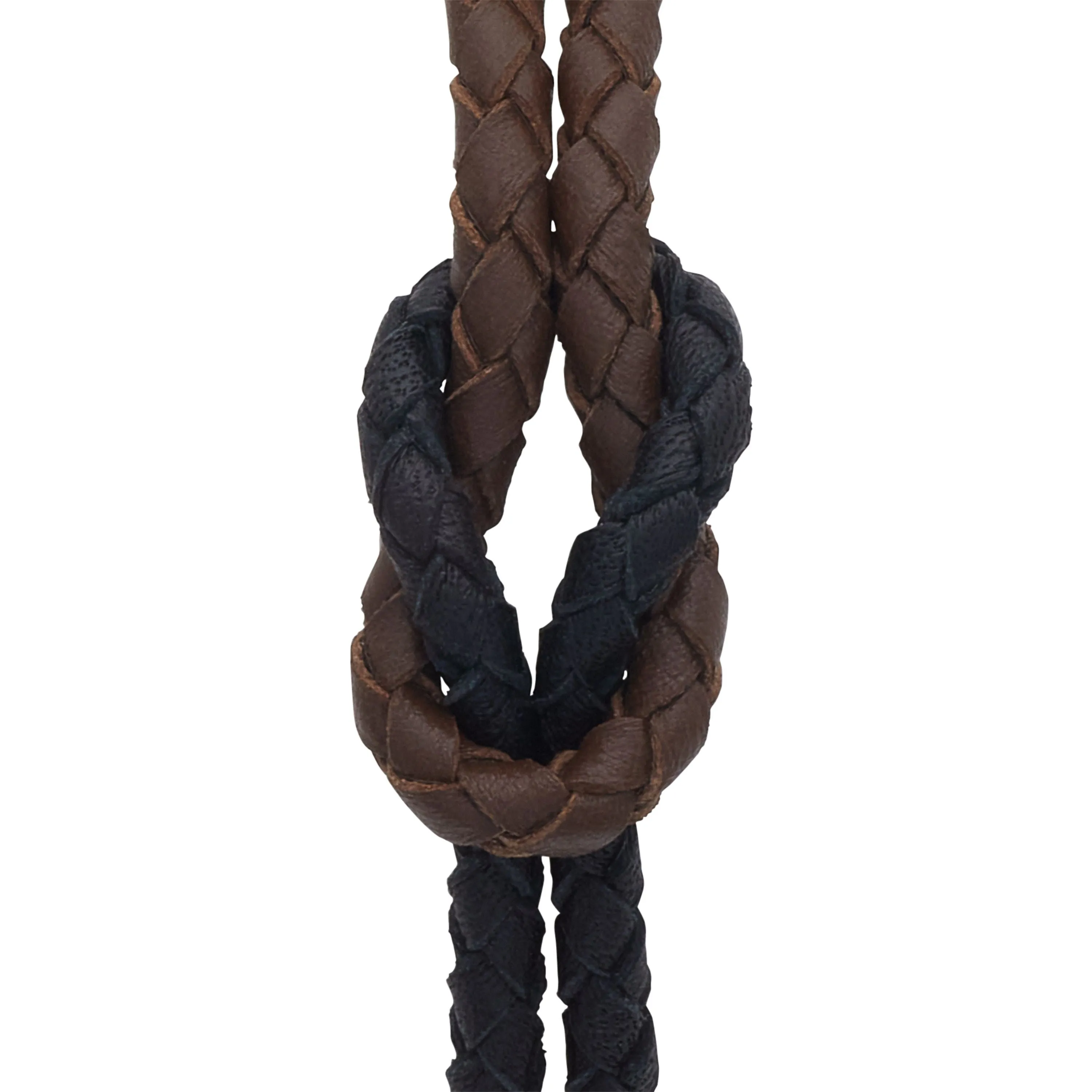 LASH Reef Knot Brown/Black Woven Leather and Oxidized Silver Bracelet sold by Marco Dal Maso product image thumbnail 4