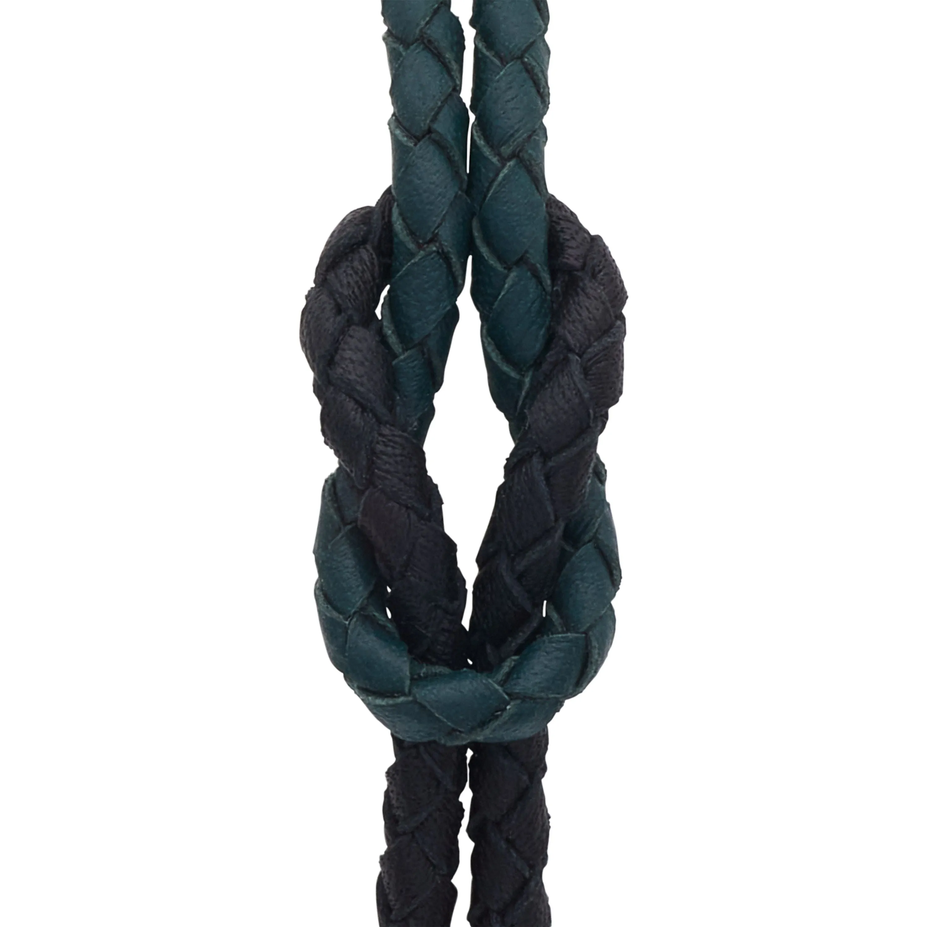 LASH Reef Knot Green/Black Woven Leather and Oxidized Silver Bracelet sold by Marco Dal Maso product image thumbnail 4