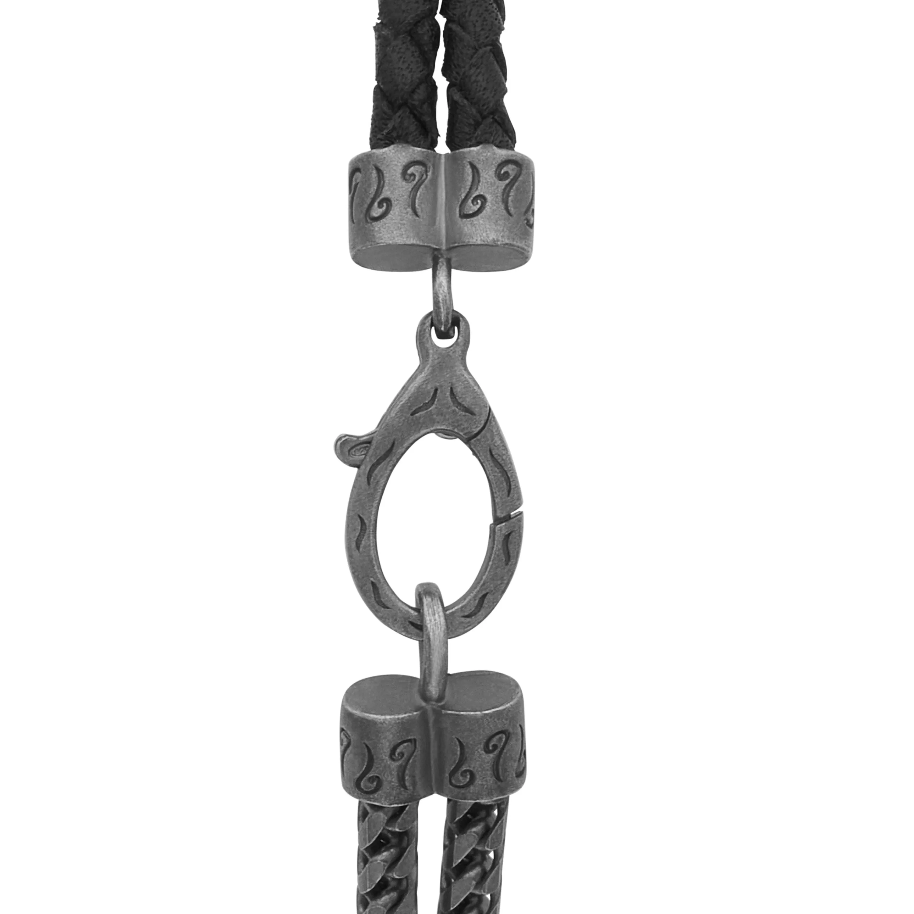 LASH Mix Reef Knot Chain Oxidized Bracelet and black leather sold by Marco Dal Maso product image thumbnail 5