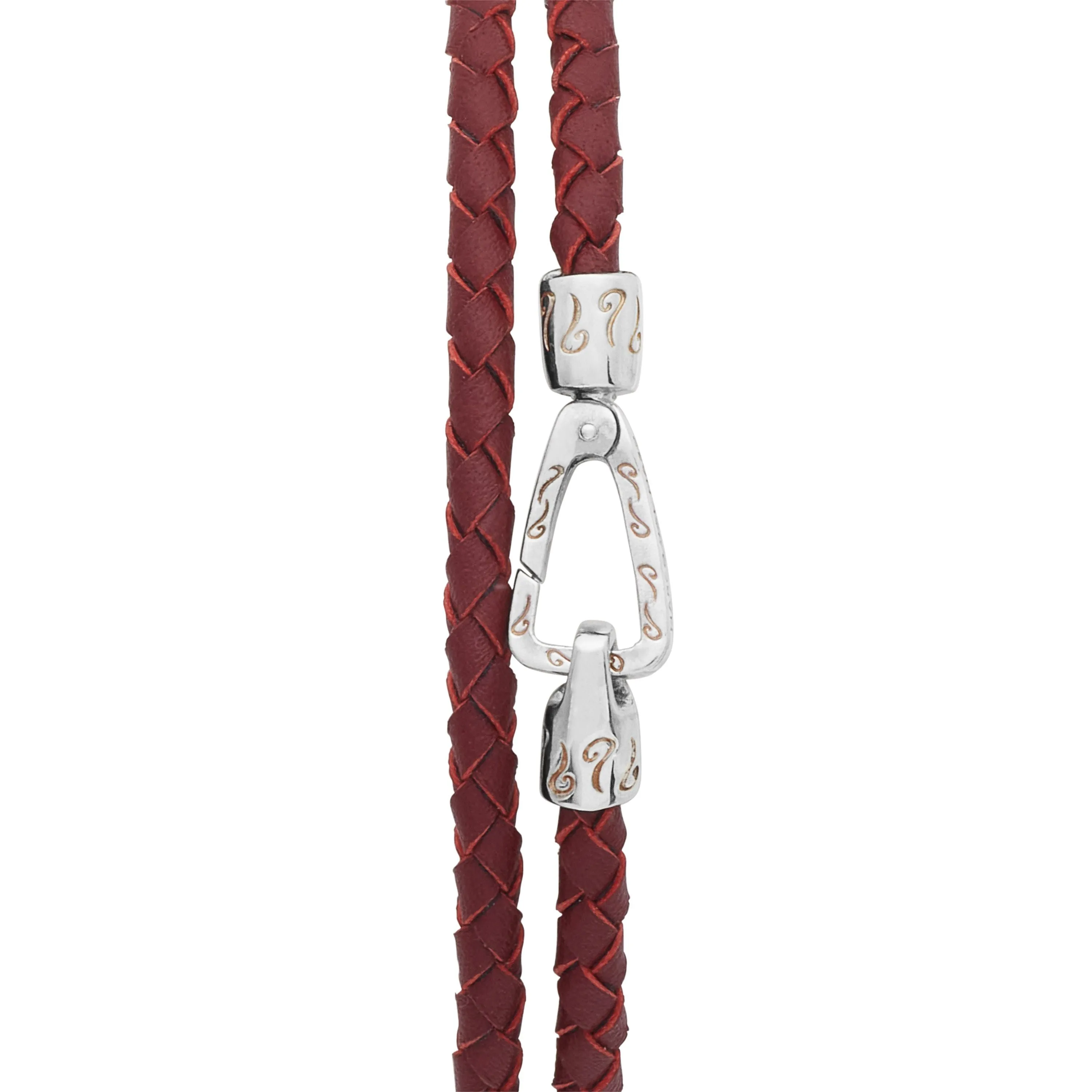LASH Double Wrap Polished Silver and Red Woven Leather Bracelet sold by Marco Dal Maso product image thumbnail 2