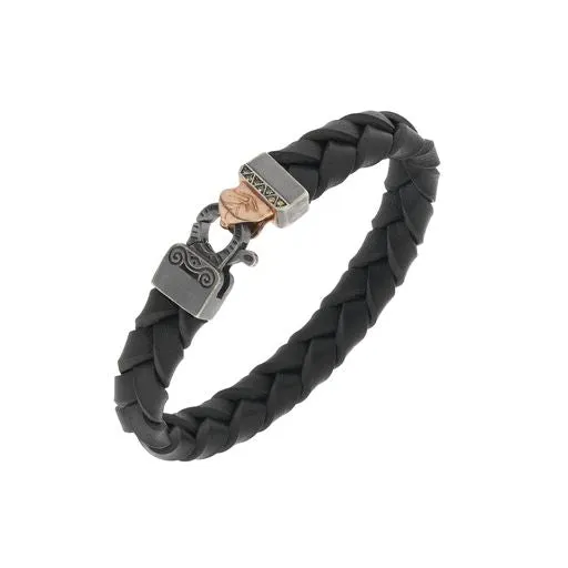 Lash Braided Leather Bracelet with Black Leather sold by Marco Dal Maso