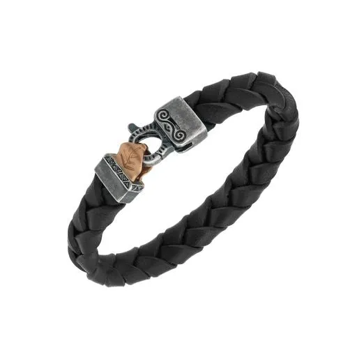 Lash Braided Leather Bracelet with Black Leather sold by Marco Dal Maso product image thumbnail 2