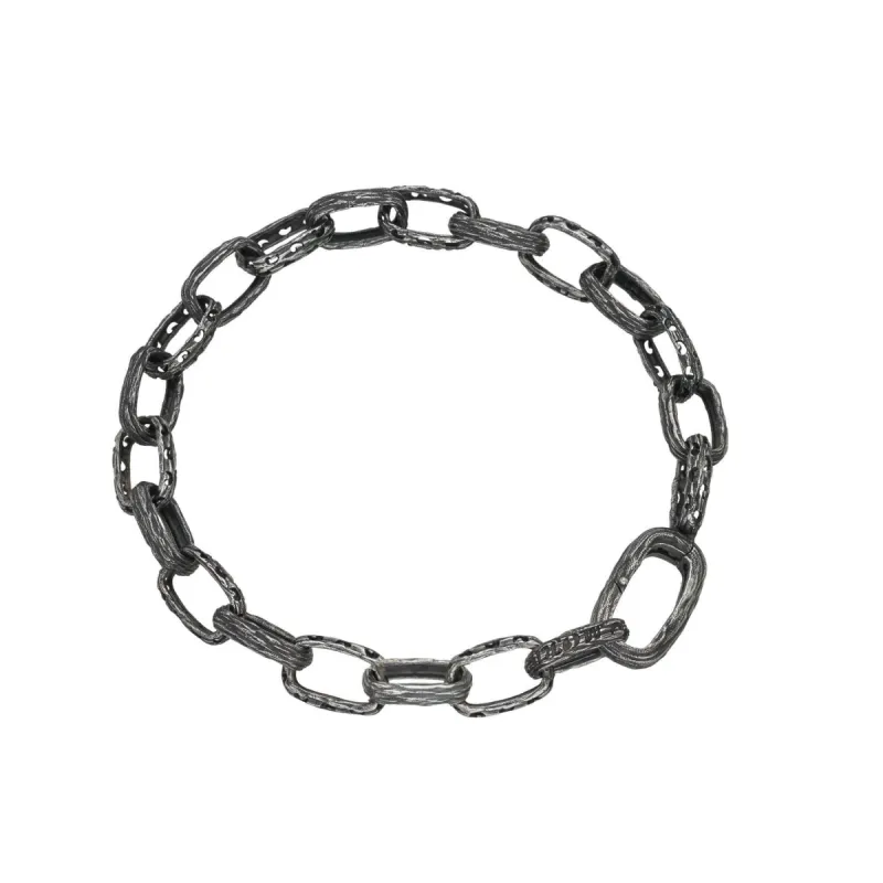 WARRIOR Link Bracelet in Silver with Oxidized Silver sold by Marco Dal Maso