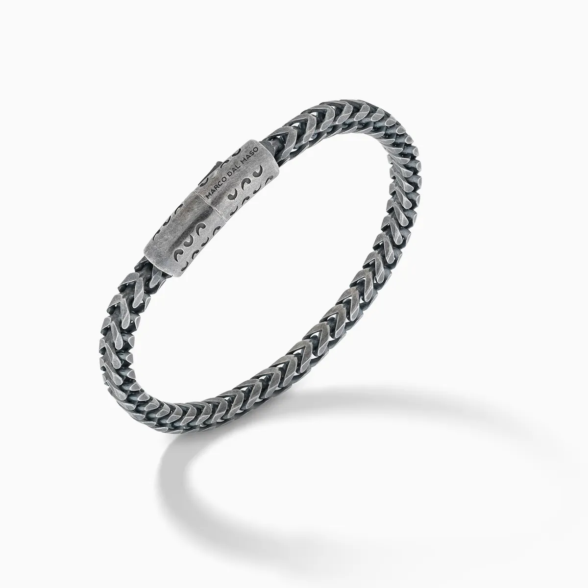 ULYSSES Single Wrap 10mm Chain Bracelet with Oxidized Silver sold by Marco Dal Maso