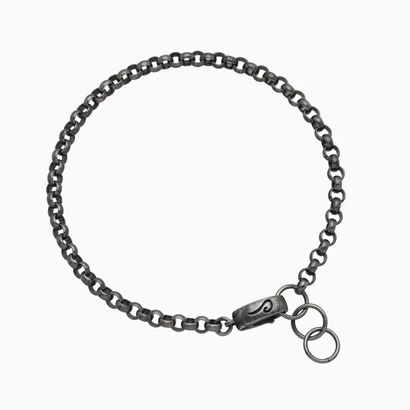 ULYSSES Round Links Bracelet with Oxidized Silver sold by Marco Dal Maso