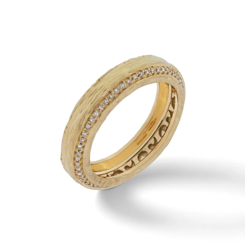 THE OTHER HALF Narrow Ring with Champagne Diamonds and 18kt Yellow Gold sold by Marco Dal Maso
