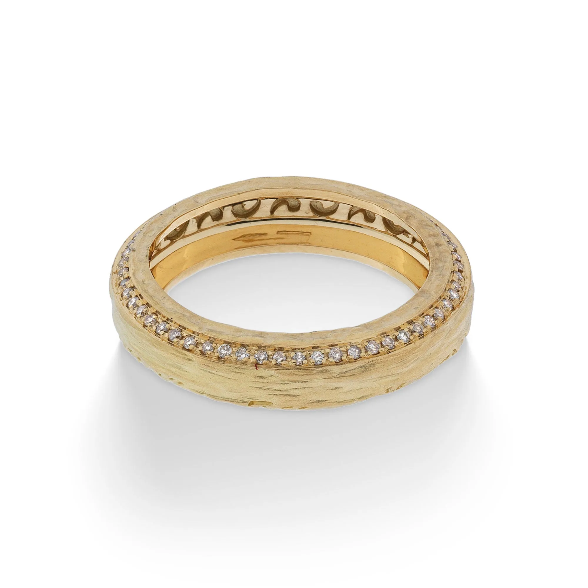 THE OTHER HALF Narrow Ring with Champagne Diamonds and 18kt Yellow Gold sold by Marco Dal Maso product image thumbnail 2