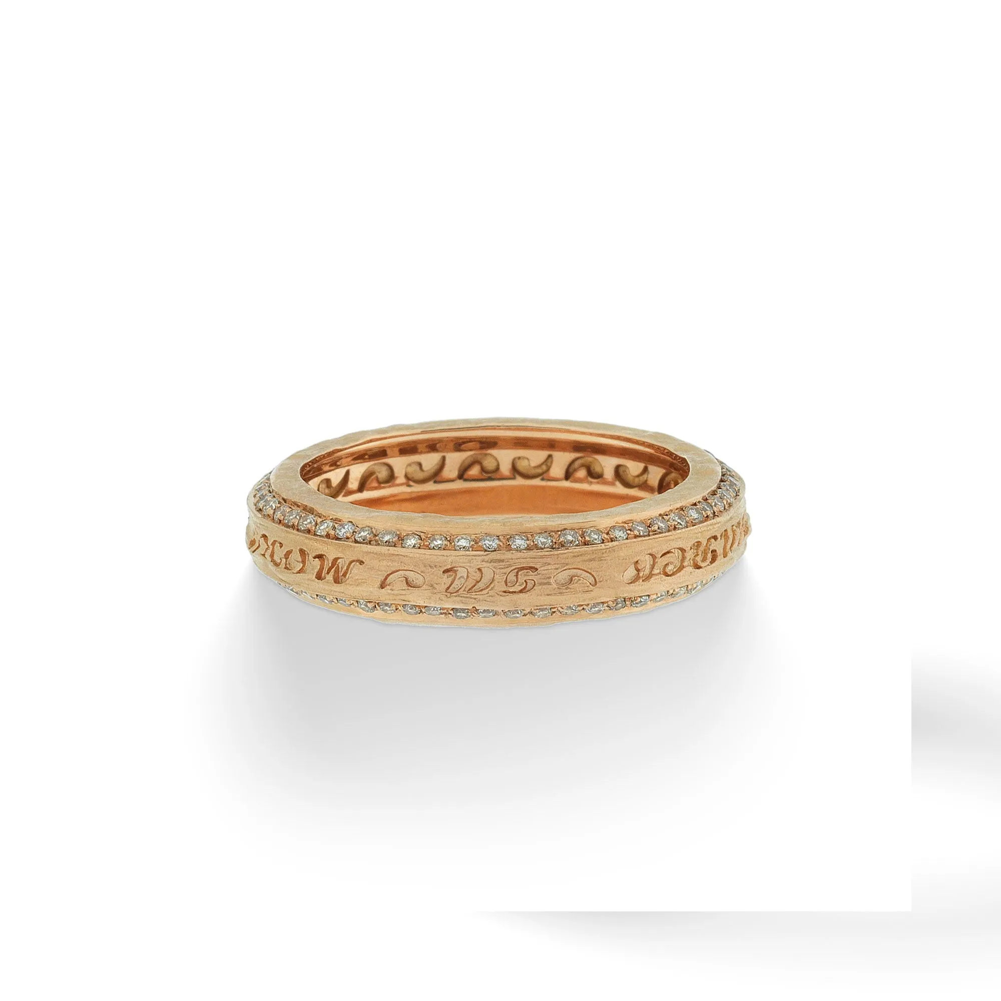 THE OTHER HALF Narrow Ring with Double Line Champagne Diamonds and 18kt Rose Gold sold by Marco Dal Maso product image thumbnail 2