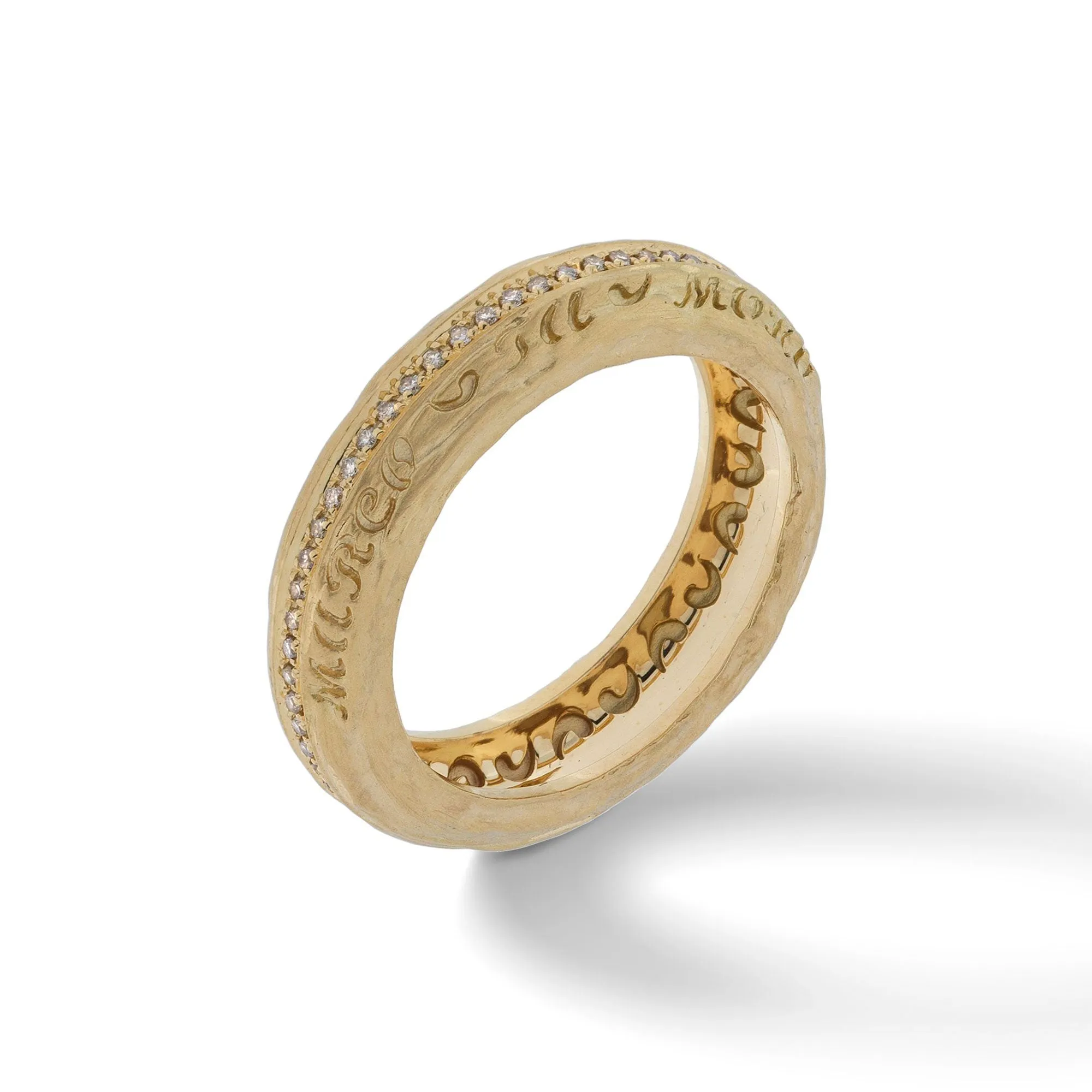 THE OTHER HALF Narrow Ring with Champagne Diamonds with 18kt Yellow Gold sold by Marco Dal Maso