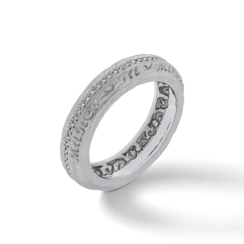 THE OTHER HALF Narrow I Ring with Champagne Diamonds with 18kt White Gold sold by Marco Dal Maso