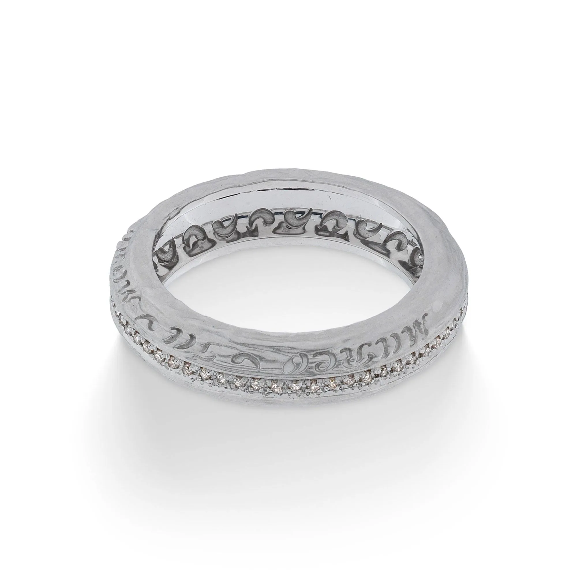 THE OTHER HALF Narrow I Ring with Champagne Diamonds with 18kt White Gold sold by Marco Dal Maso product image thumbnail 2