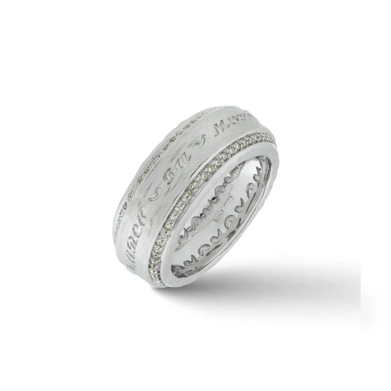 THE OTHER HALF Ring with Double Line Champagne Diamonds and 18kt White Gold sold by Marco Dal Maso