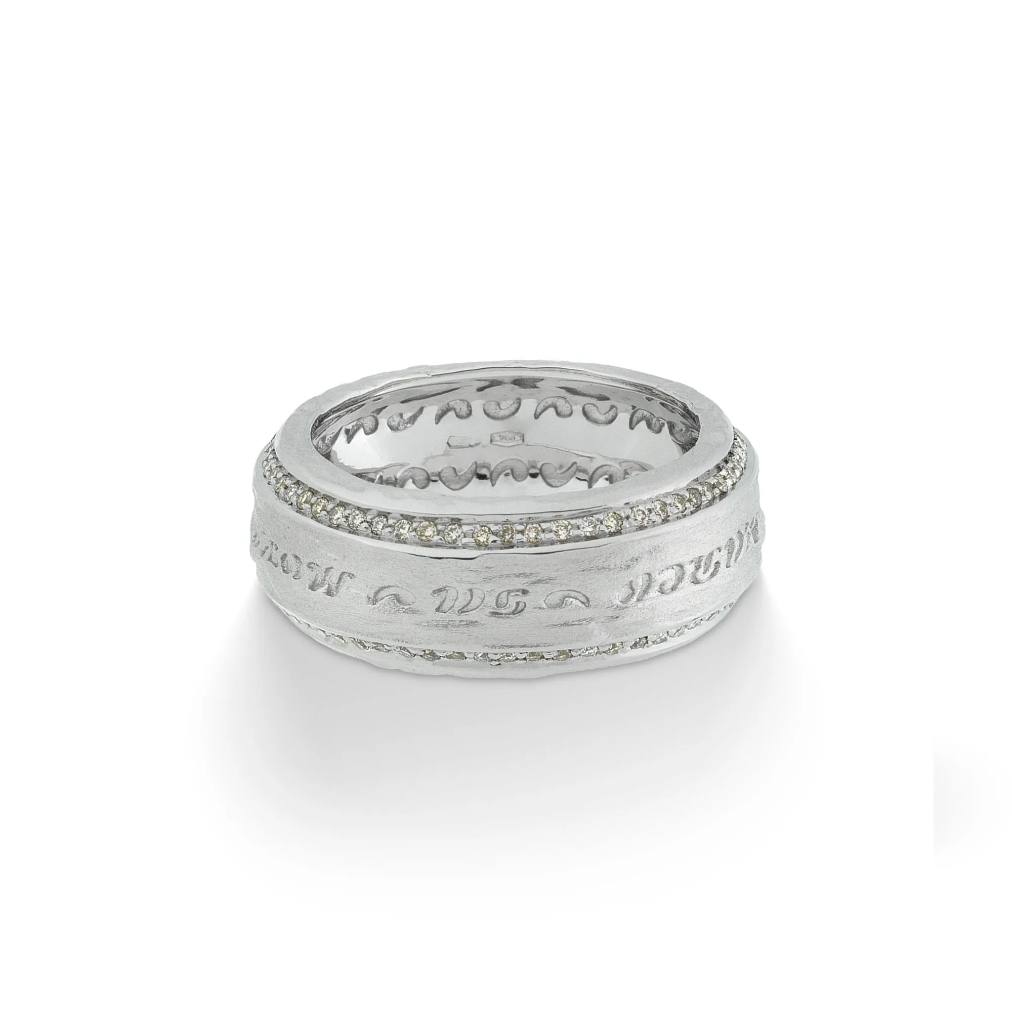 THE OTHER HALF Ring with Double Line Champagne Diamonds and 18kt White Gold sold by Marco Dal Maso product image thumbnail 2