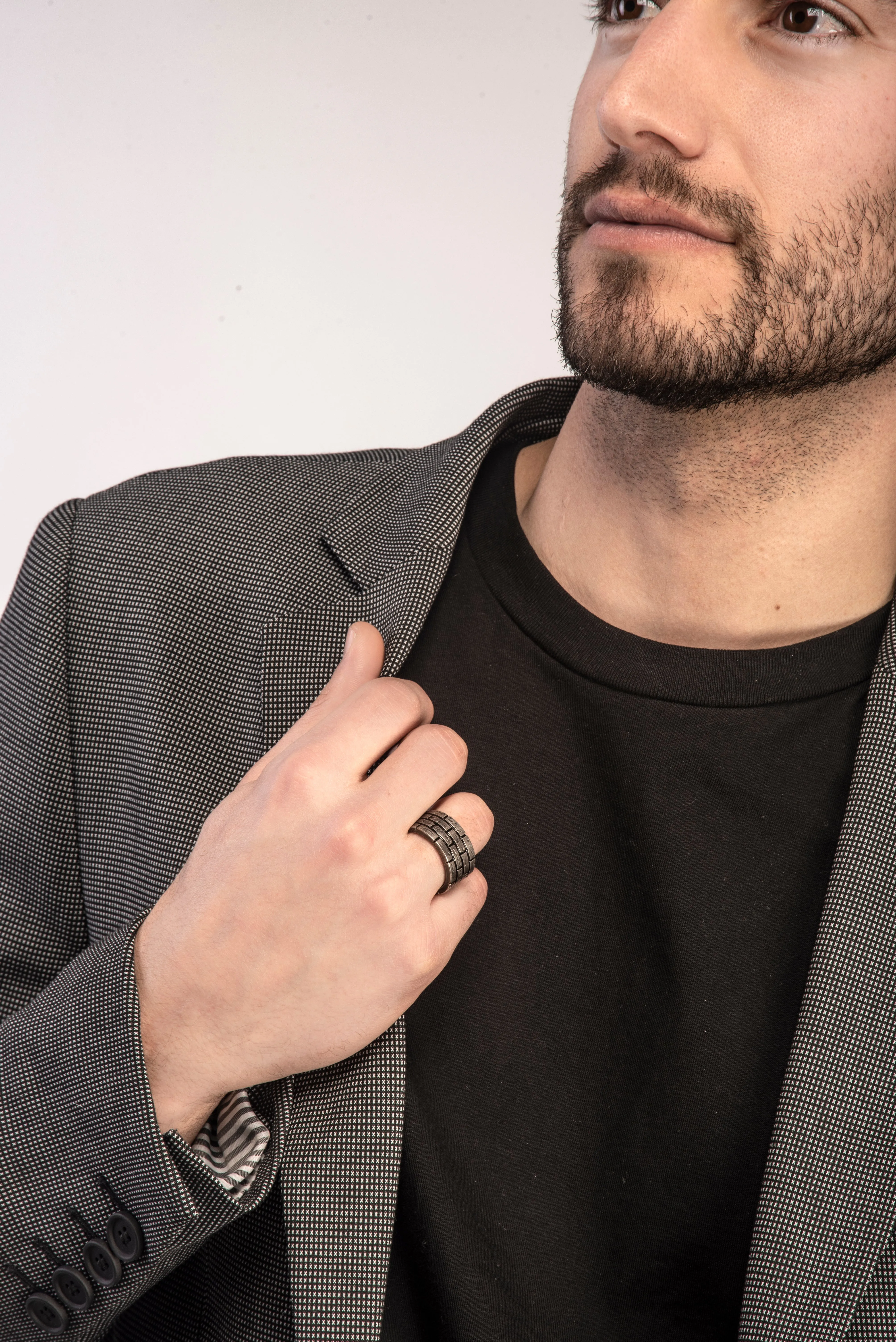 MURALES Oxidized Silver Wide Ring with Black Enamel sold by Marco Dal Maso product image thumbnail 2