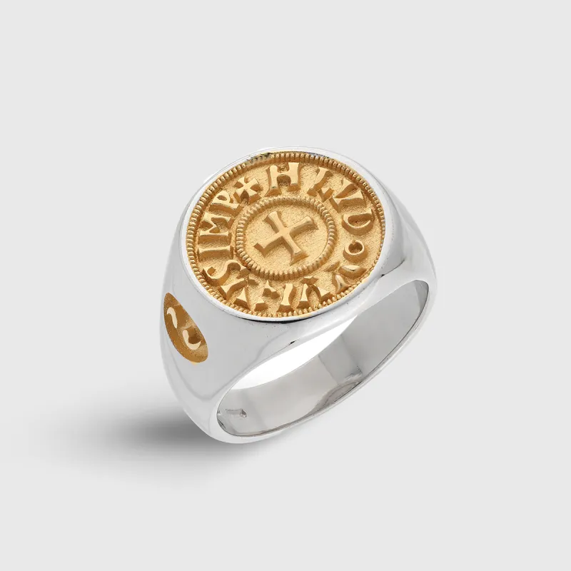 MONETA 18K Yellow Vermeil & Polished Silver Sovereign Ring sold by Marco Dal Maso