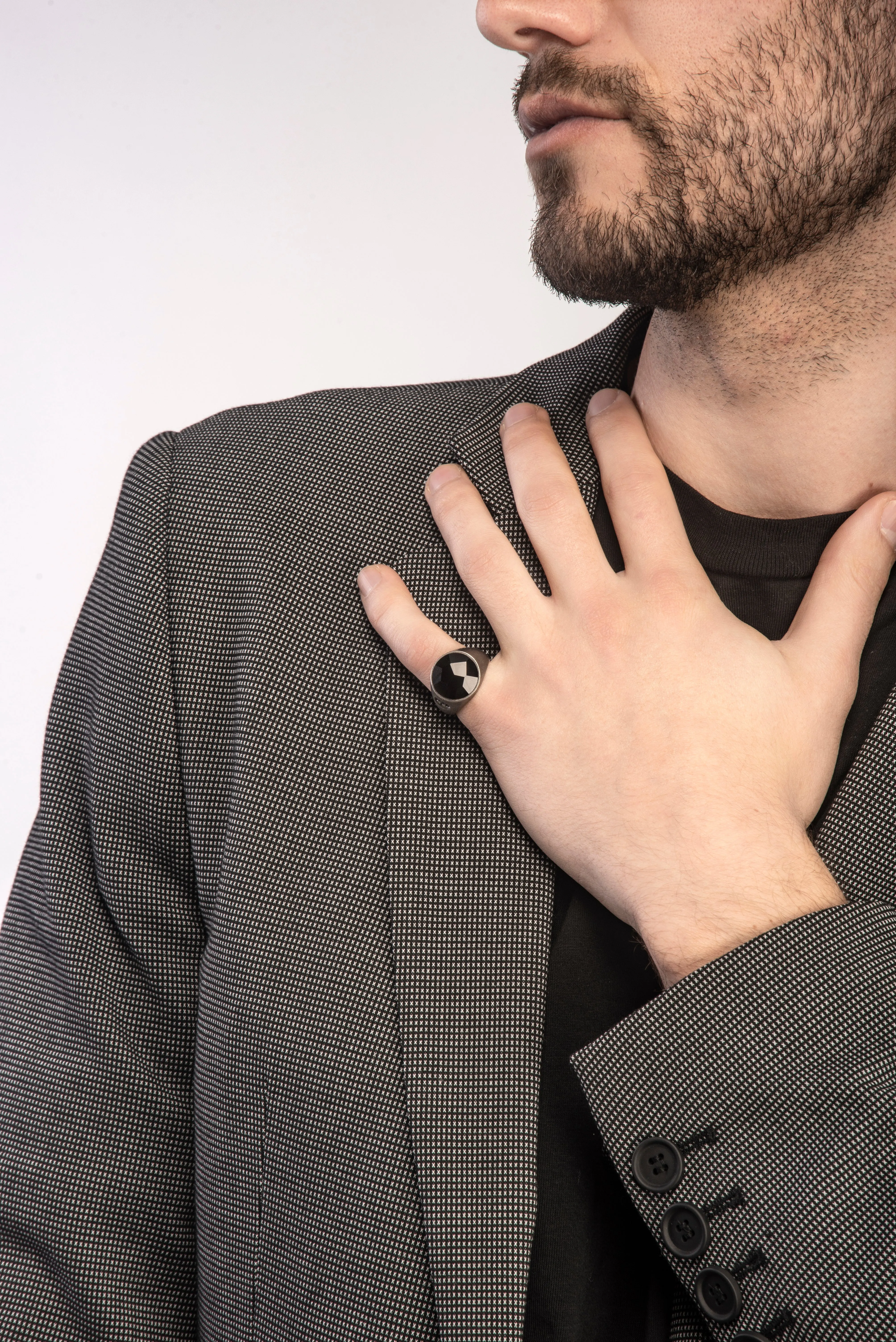 MONETA Oxidized Silver And Onyx Signet Ring sold by Marco Dal Maso product image thumbnail 2