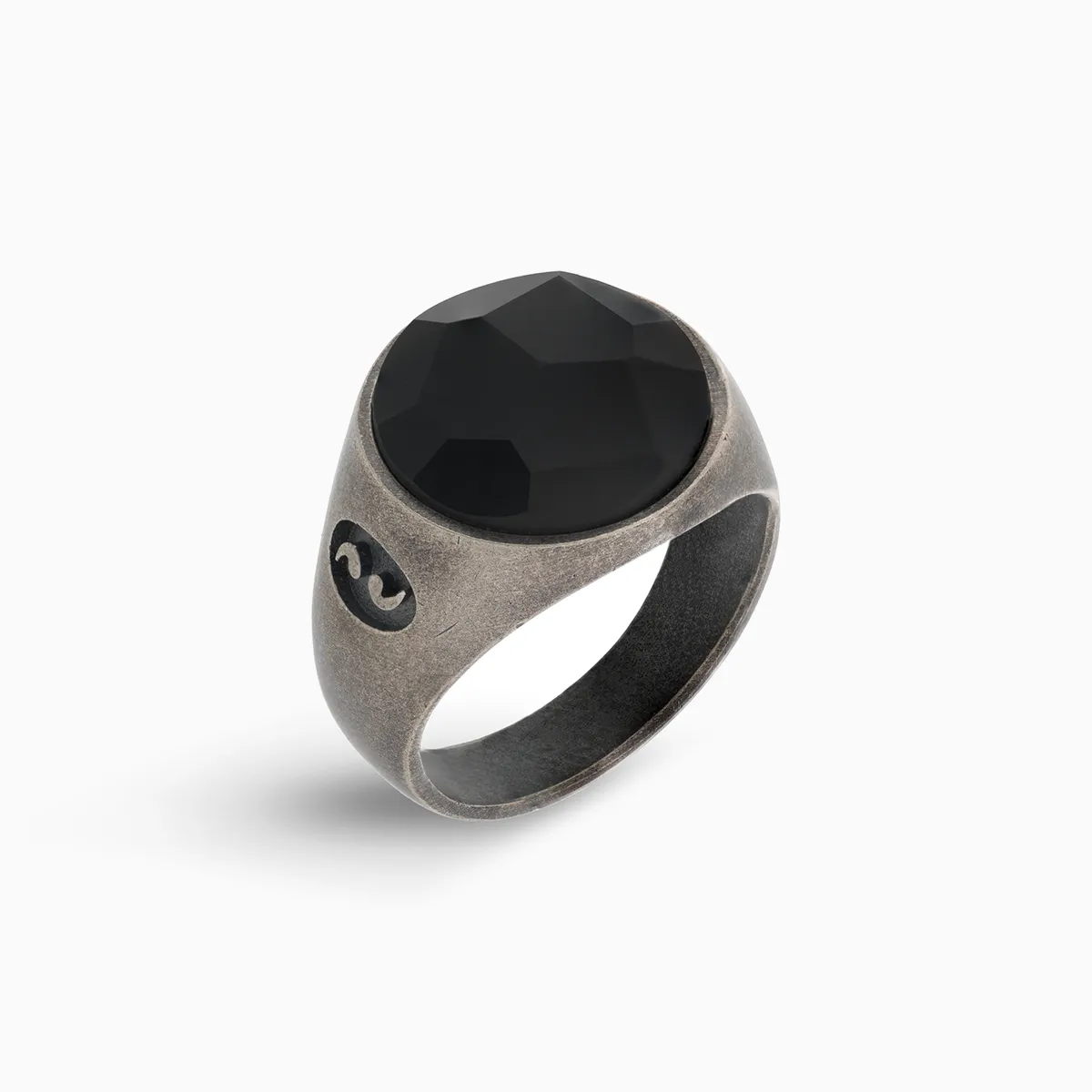 MONETA Oxidized Silver And Onyx Signet Ring sold by Marco Dal Maso