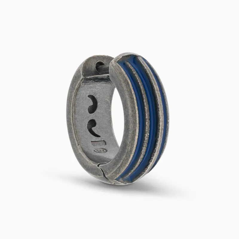 ACIES Oxidized Silver Earring with Blue Enamel sold by Marco Dal Maso