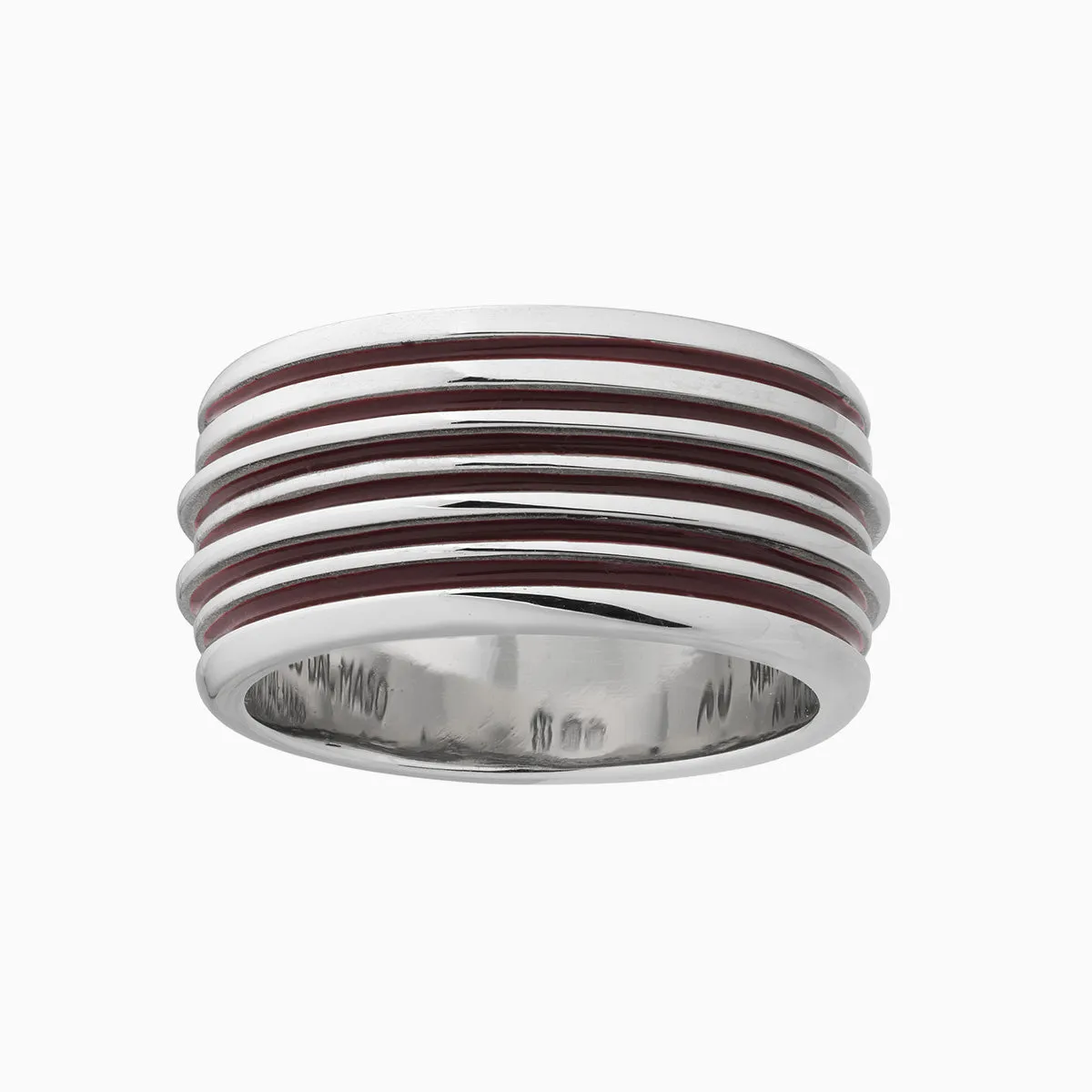 ACIES Polished Silver Band with Red Enamel sold by Marco Dal Maso product image thumbnail 2